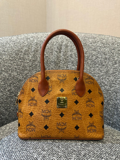 MCM Visetos Monogram Satchel Handbag