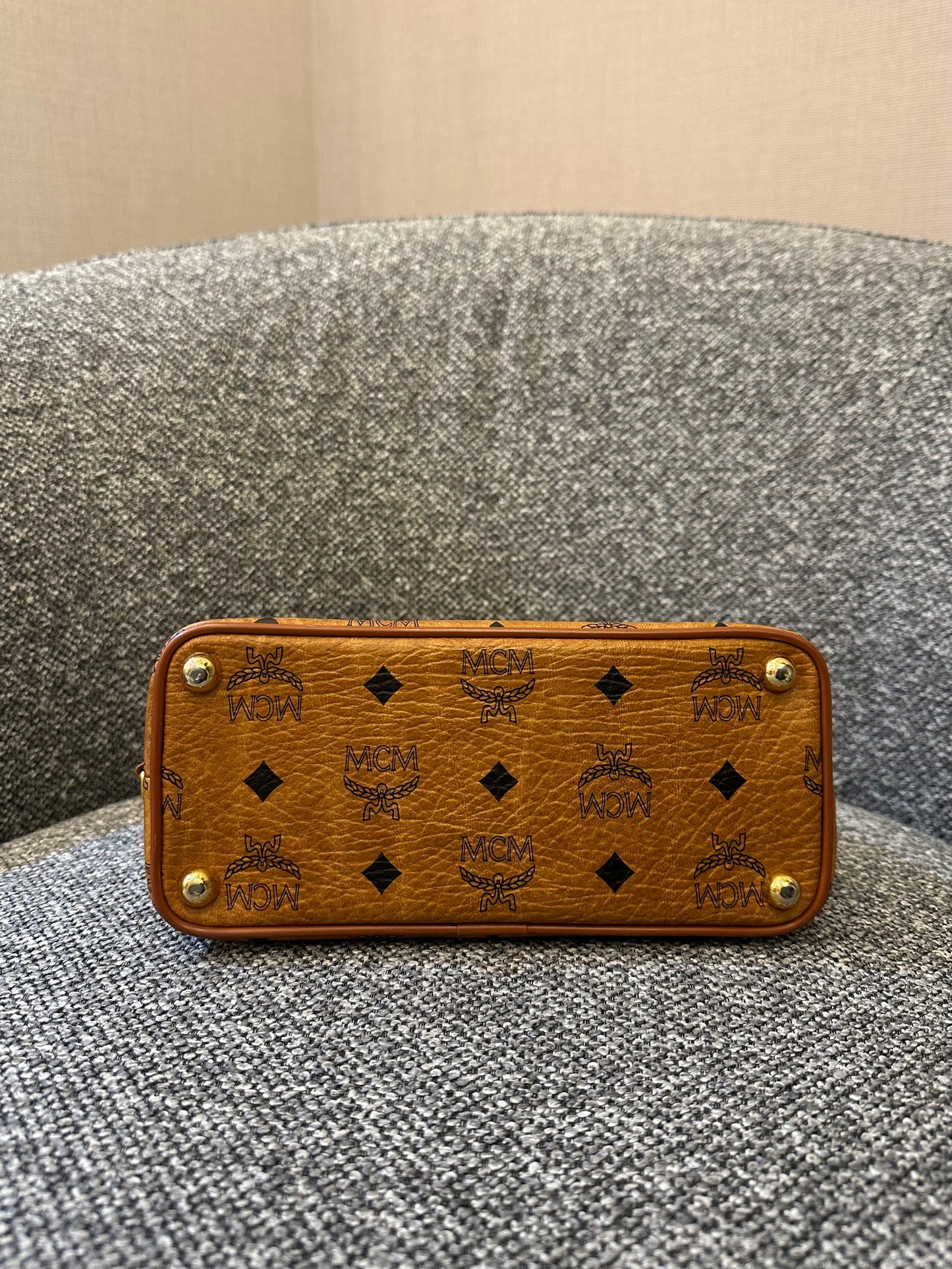 MCM Visetos Monogram Satchel Handbag