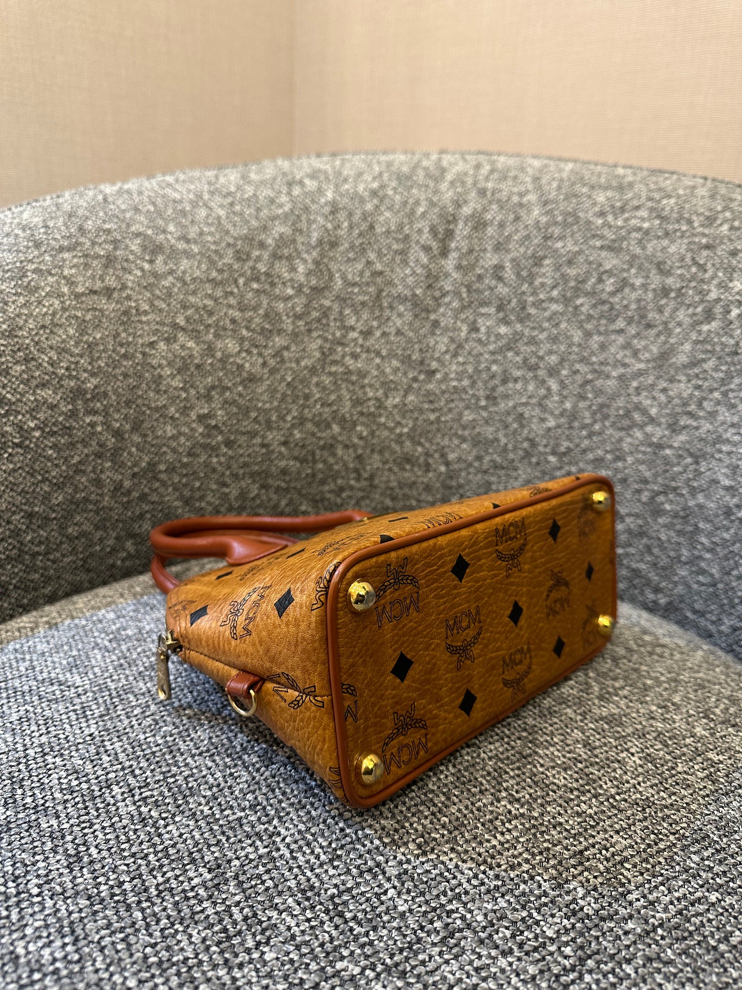 MCM Visetos Monogram Satchel Handbag