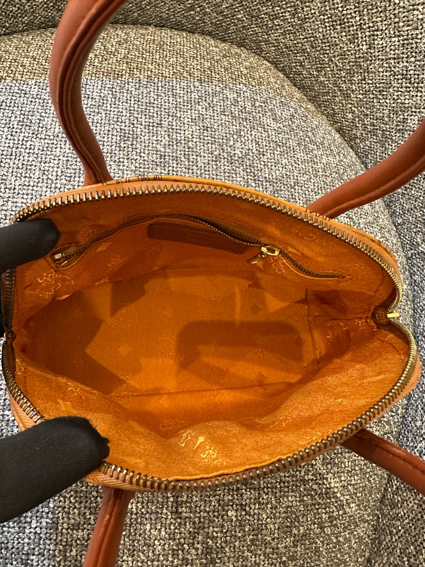 MCM Visetos Monogram Satchel Handbag