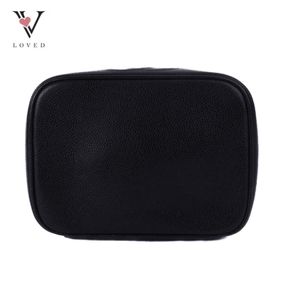 Black Caviar Skin Coco Mark Vanity Handbag