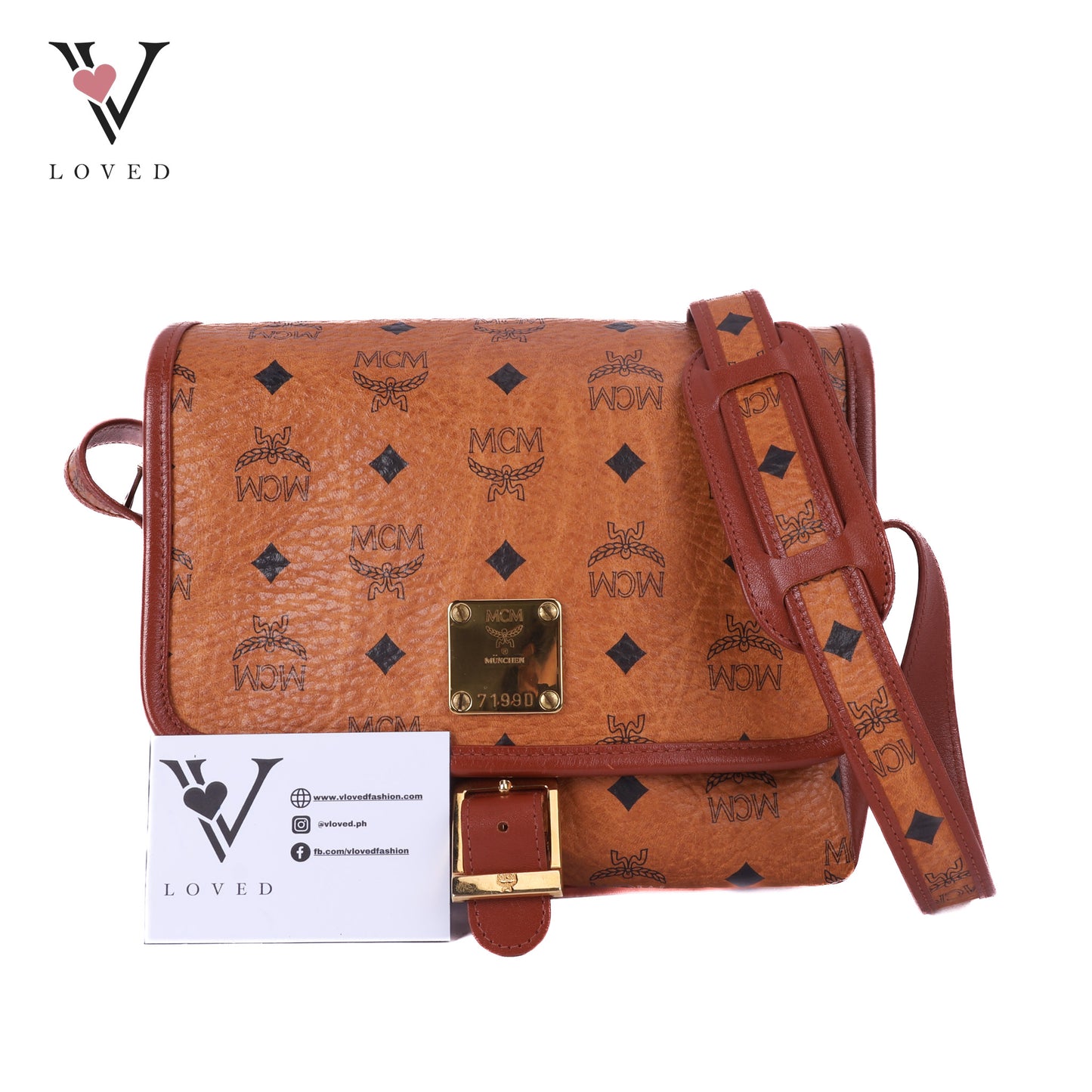 Vintage Visetos Flap Messenger Bag