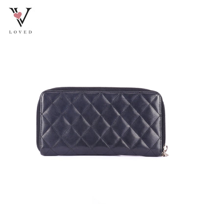 Chanel Cambon Line Long Wallet in Black Quilted Leather