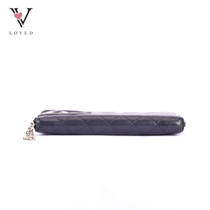 Chanel Cambon Line Long Wallet in Black Quilted Leather