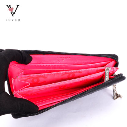 Chanel Cambon Line Long Wallet in Black Quilted Leather