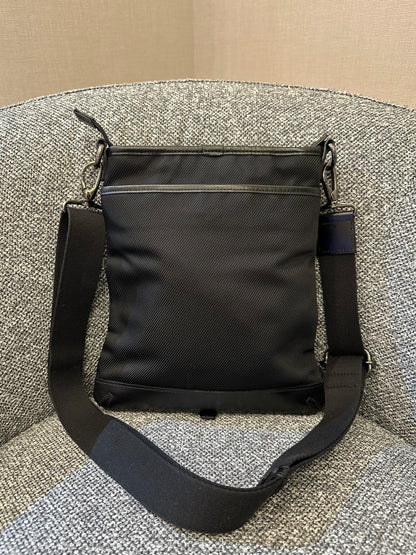 Burberry Black Label Crossbody Bag In Black Nylon & Leather