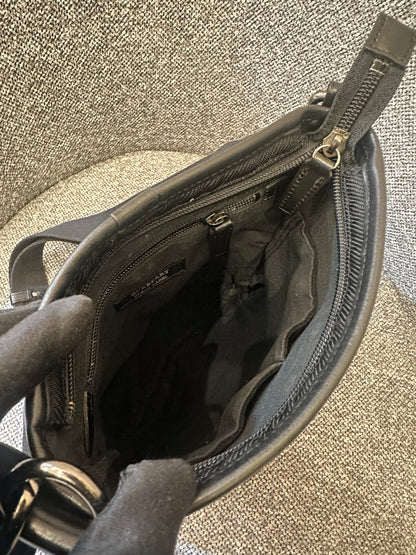 Burberry Black Label Crossbody Bag In Black Nylon & Leather