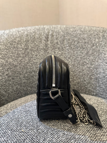 Prada Diagramme Camera Bag in Black with Silver Hardware