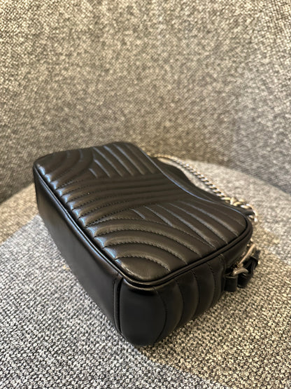 Prada Diagramme Camera Bag in Black with Silver Hardware