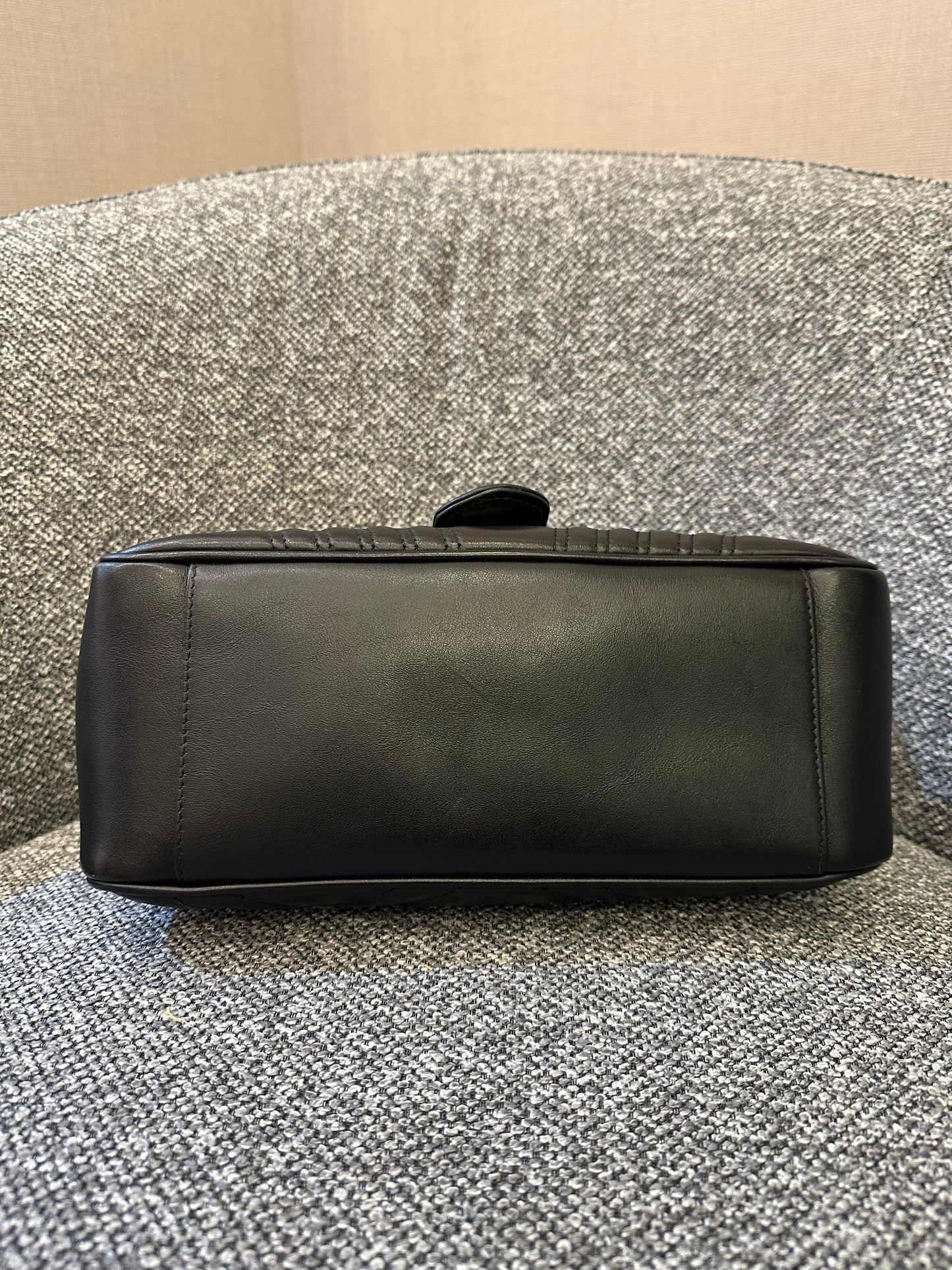 Gucci GG Marmont Top Handle in Small Black Leather