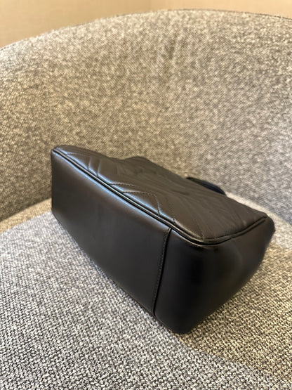Gucci GG Marmont Top Handle in Small Black Leather