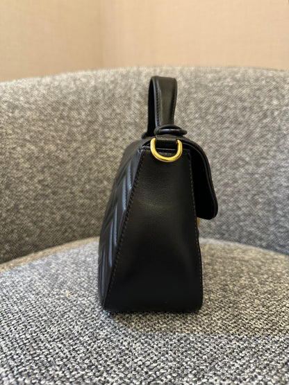 Gucci Marmont Mini Top Handle in Black Leather
