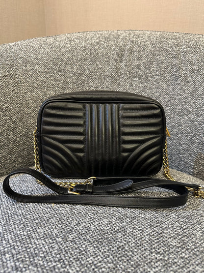 Prada Diagramme Camera Bag in Black with Gold Hardware