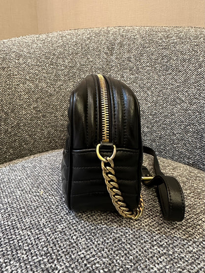 Prada Diagramme Camera Bag in Black with Gold Hardware