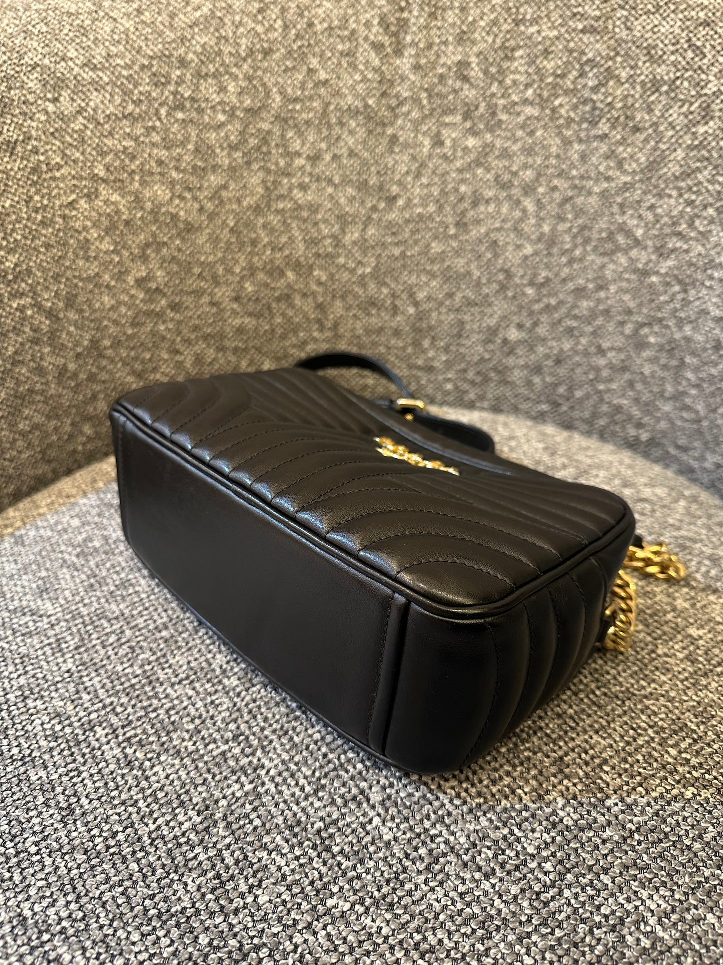 Prada Diagramme Camera Bag in Black with Gold Hardware