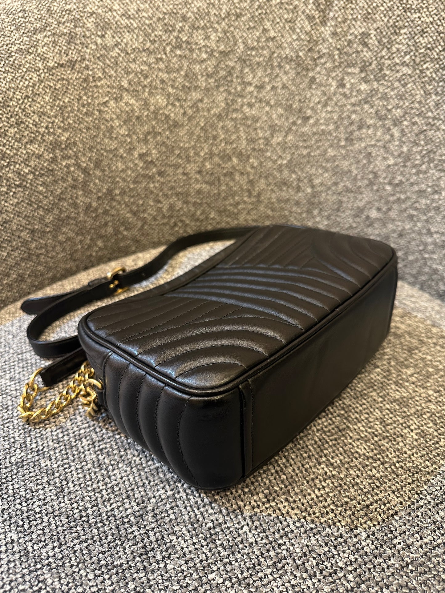 Prada Diagramme Camera Bag in Black with Gold Hardware