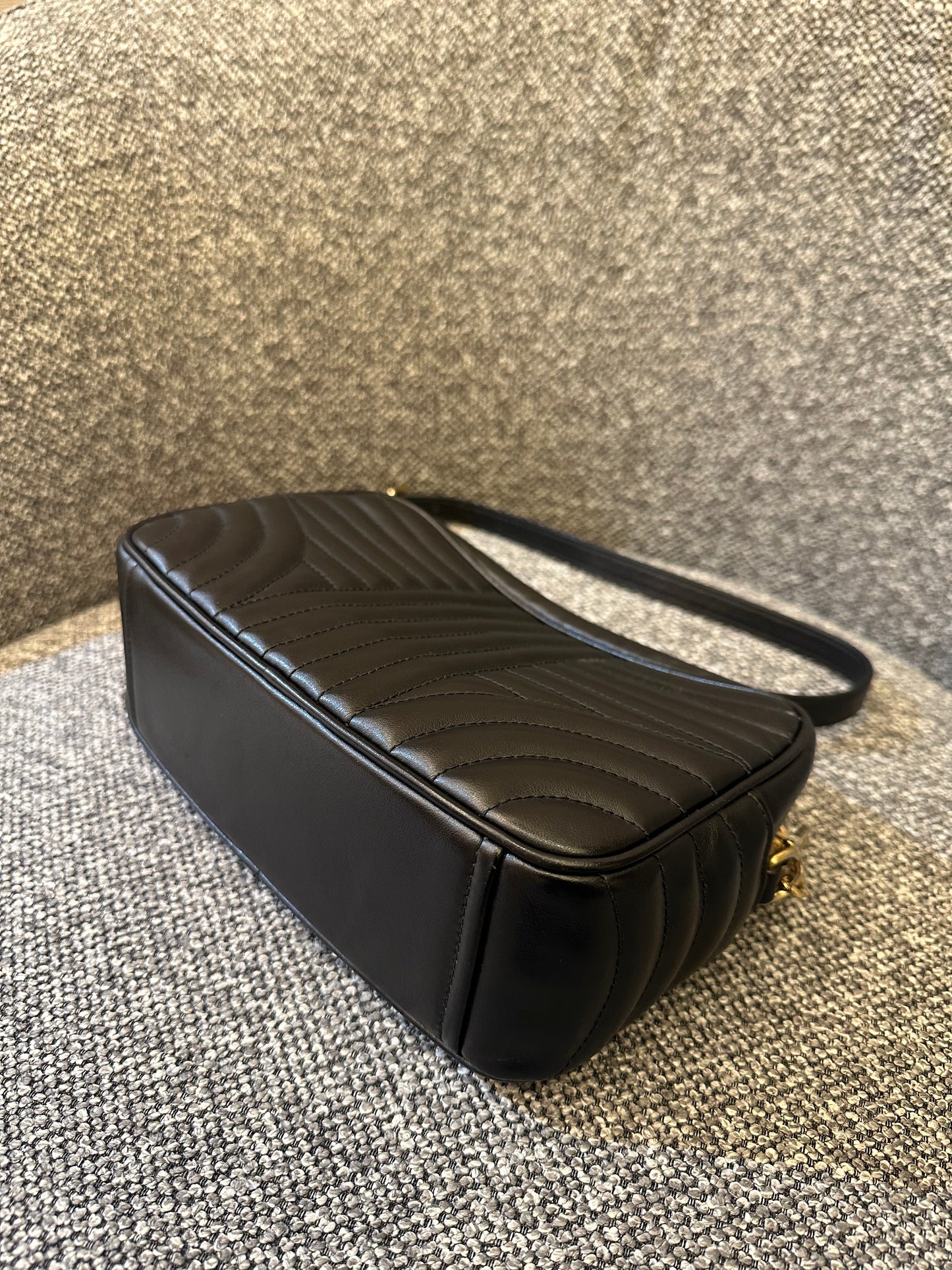 Prada Diagramme Camera Bag in Black with Gold Hardware