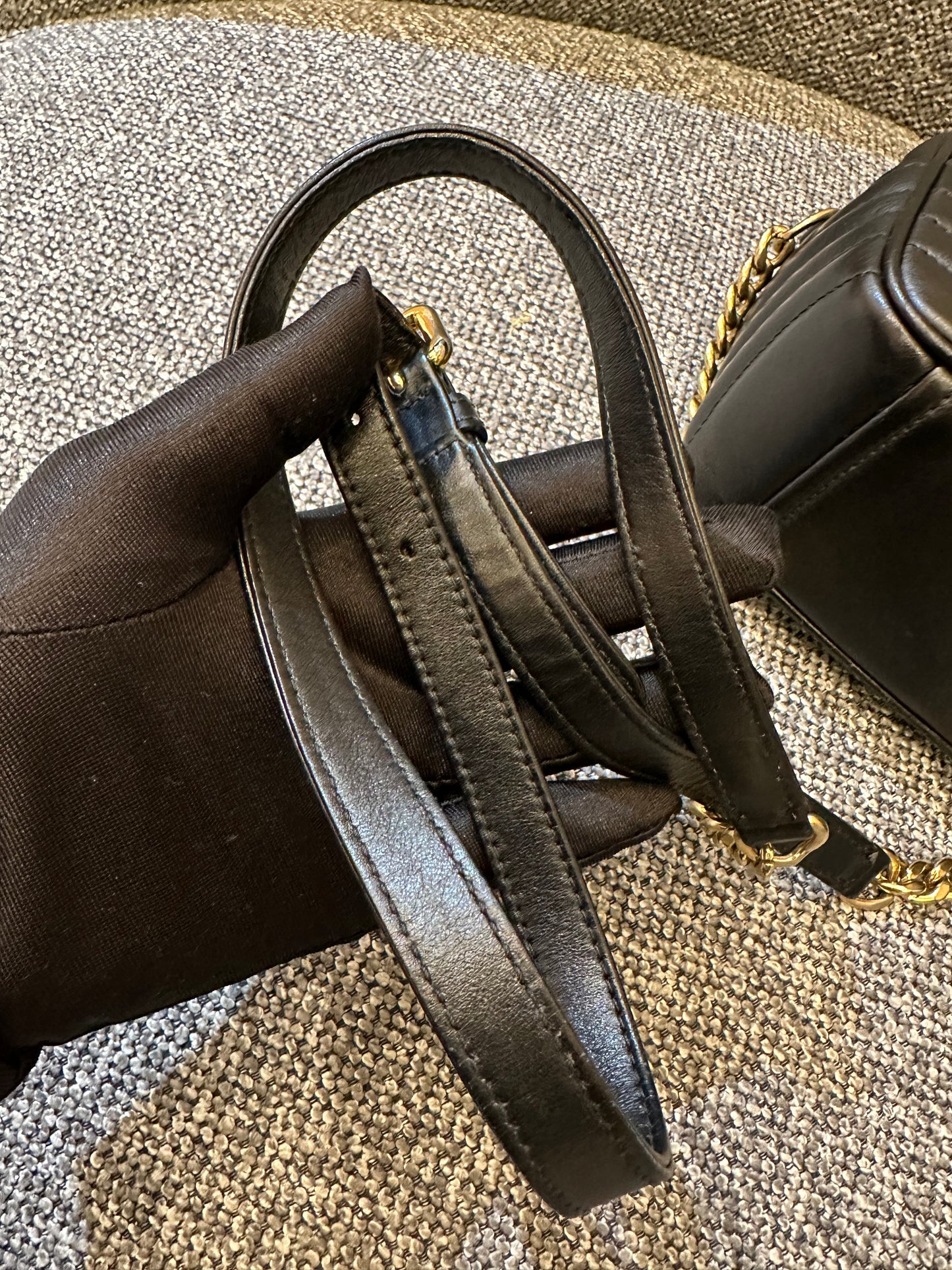 Prada Diagramme Camera Bag in Black with Gold Hardware