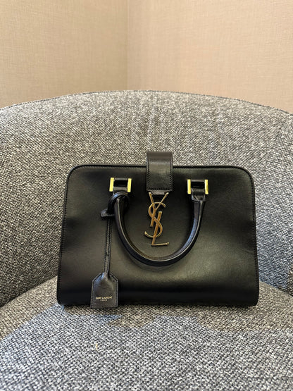 Yves Saint Laurent Baby Cabas in Black Leather