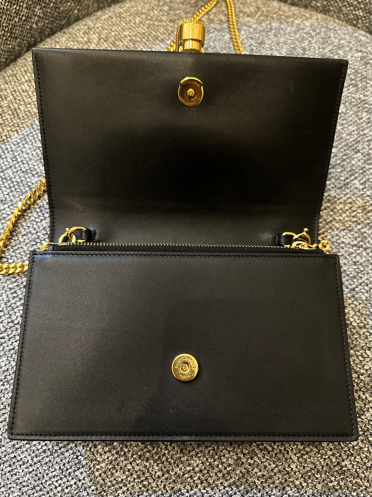 Yves Saint Laurent Kate Tassel Wallet on Chain in Black Leather