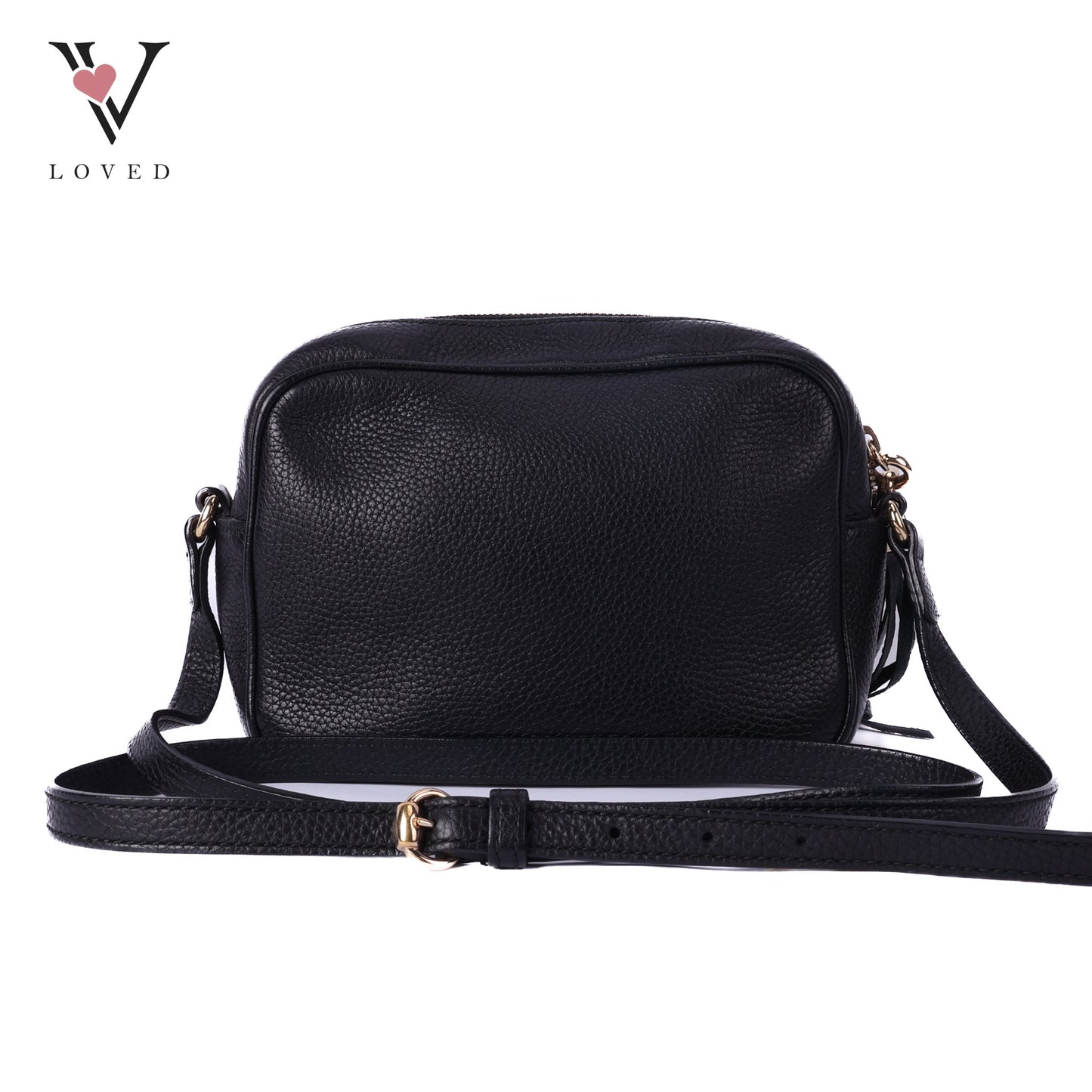 Soho Crossbody Disco Bag in Black Calfskin Leathe
