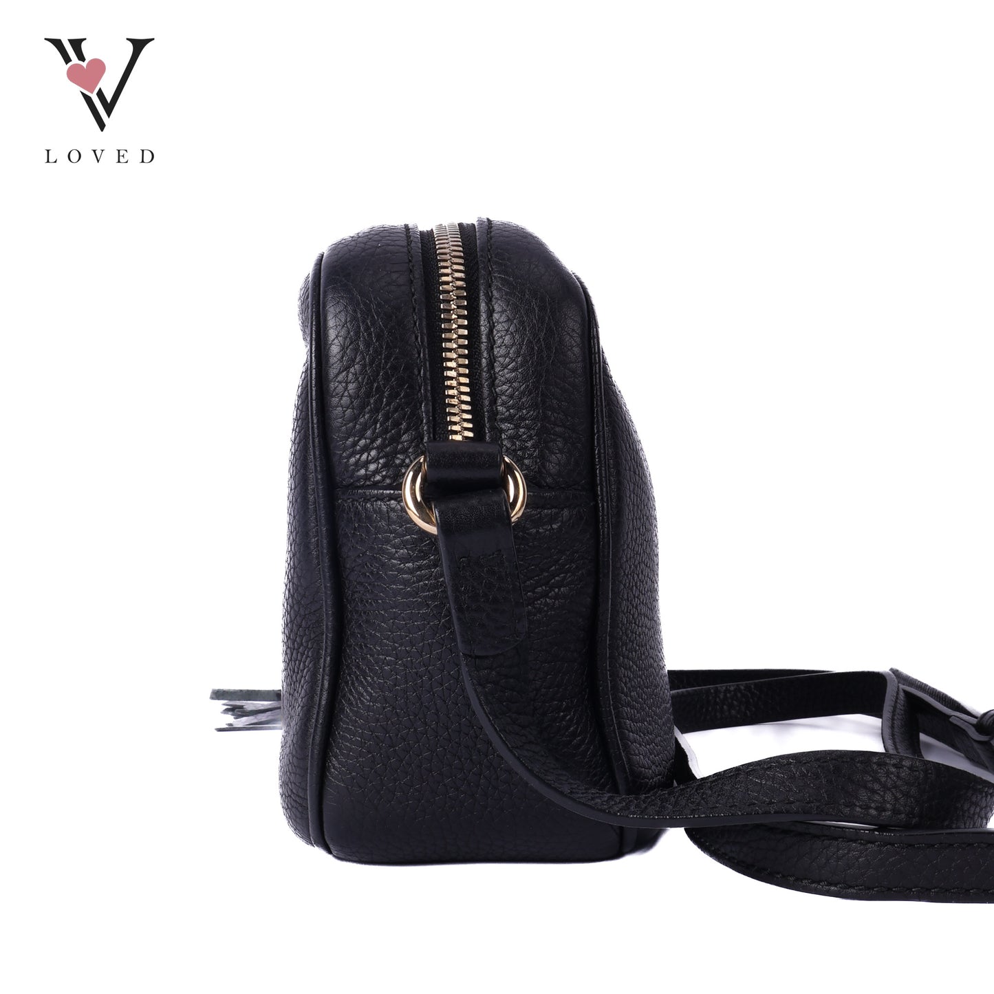 Soho Crossbody Disco Bag in Black Calfskin Leathe