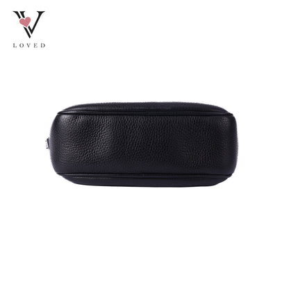 Soho Crossbody Disco Bag in Black Calfskin Leathe