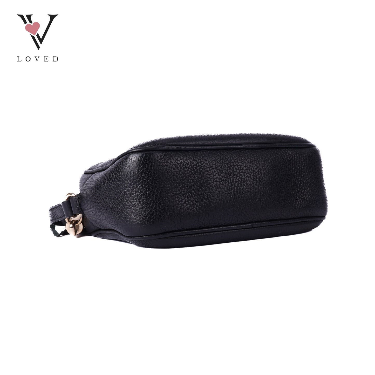 Soho Crossbody Disco Bag in Black Calfskin Leathe