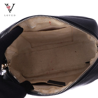 Soho Crossbody Disco Bag in Black Calfskin Leathe