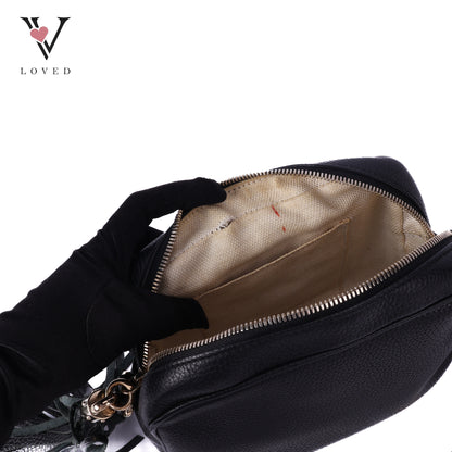 Soho Crossbody Disco Bag in Black Calfskin Leathe