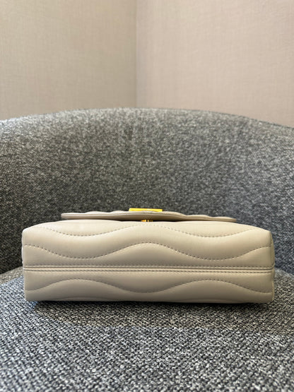 Louis Vuitton New Wave MM Chain Bag in Ivory Quilted Calfskin Leather