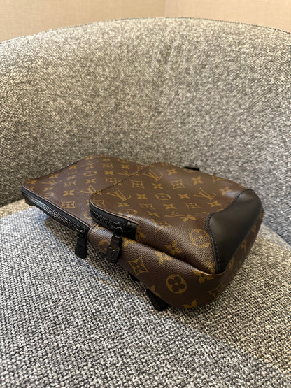 Louis Vuitton Avenue Sling Bag in Monogram Macassar Canvas with Black Leather Trim