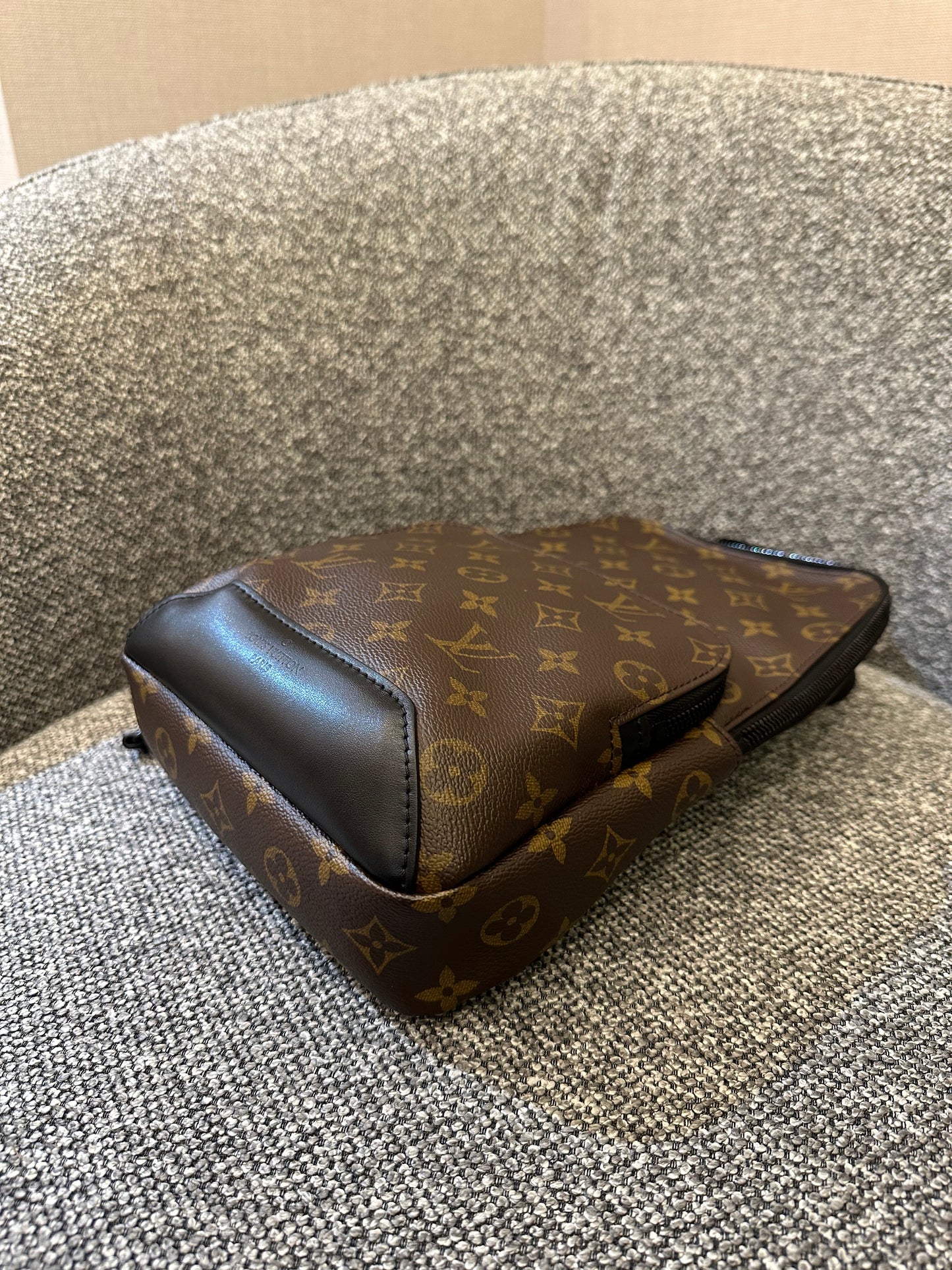 Louis Vuitton Avenue Sling Bag in Monogram Macassar Canvas with Black Leather Trim