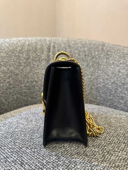 Gucci Sylvie Small Shoulder Bag in Black Smooth Leather