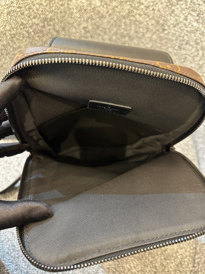 Louis Vuitton Avenue Sling Bag in Monogram Macassar Canvas with Black Leather Trim