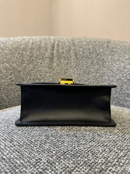 Gucci Sylvie Small Shoulder Bag in Black Smooth Leather