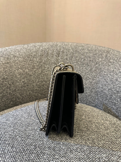 Gucci Dionysus Shoulder Bag in GG Supreme Canvas with Black Suede