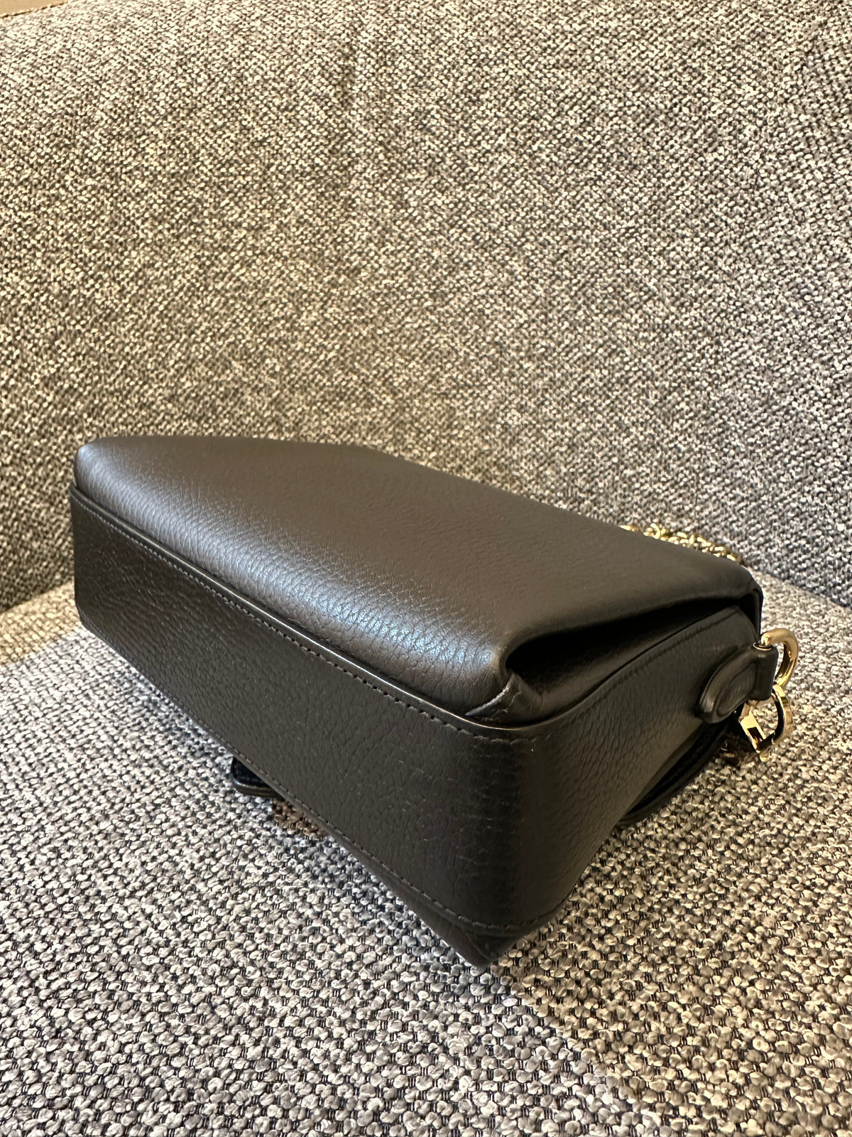 Gucci Interlocking G Shoulder Bag in Black Leather