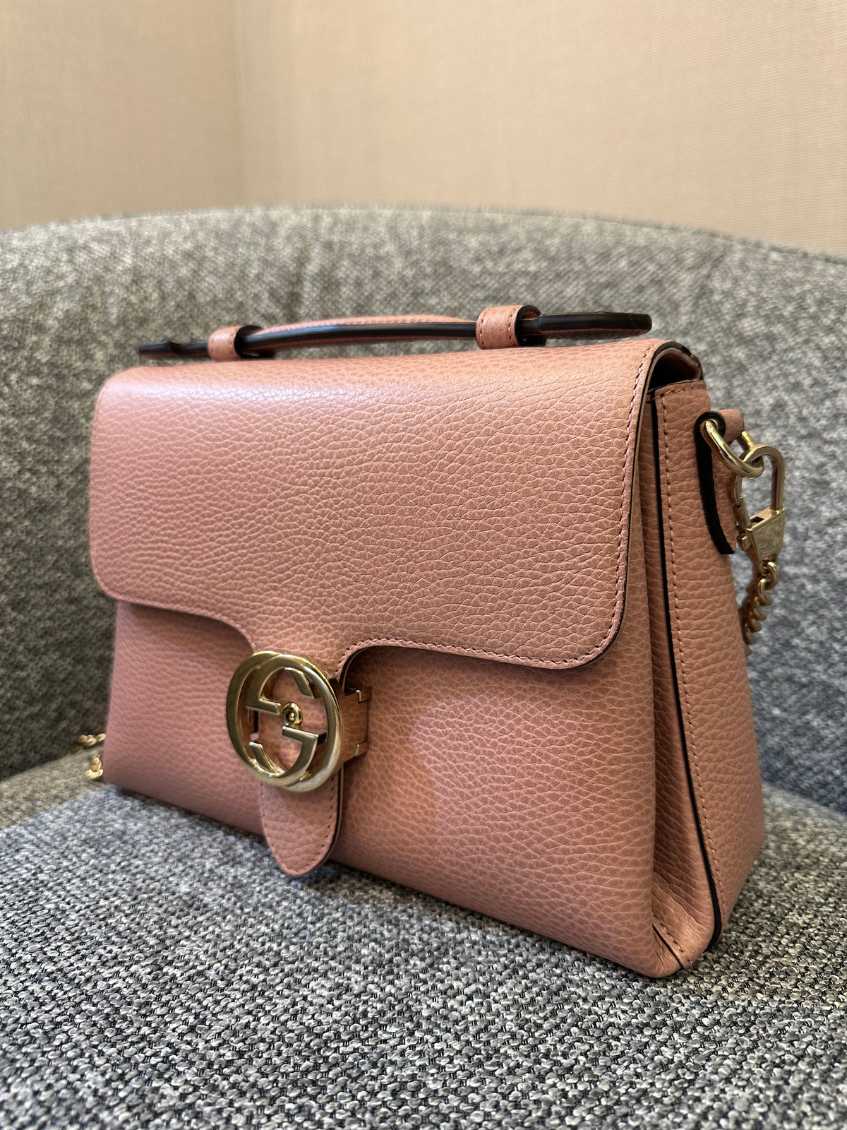 Gucci Interlocking G Top Handle Bag in Pink
