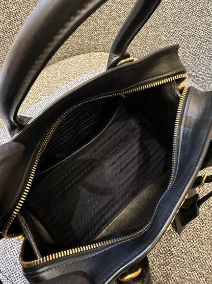 Prada Esplanade in Black Saffiano and City Calf Leather