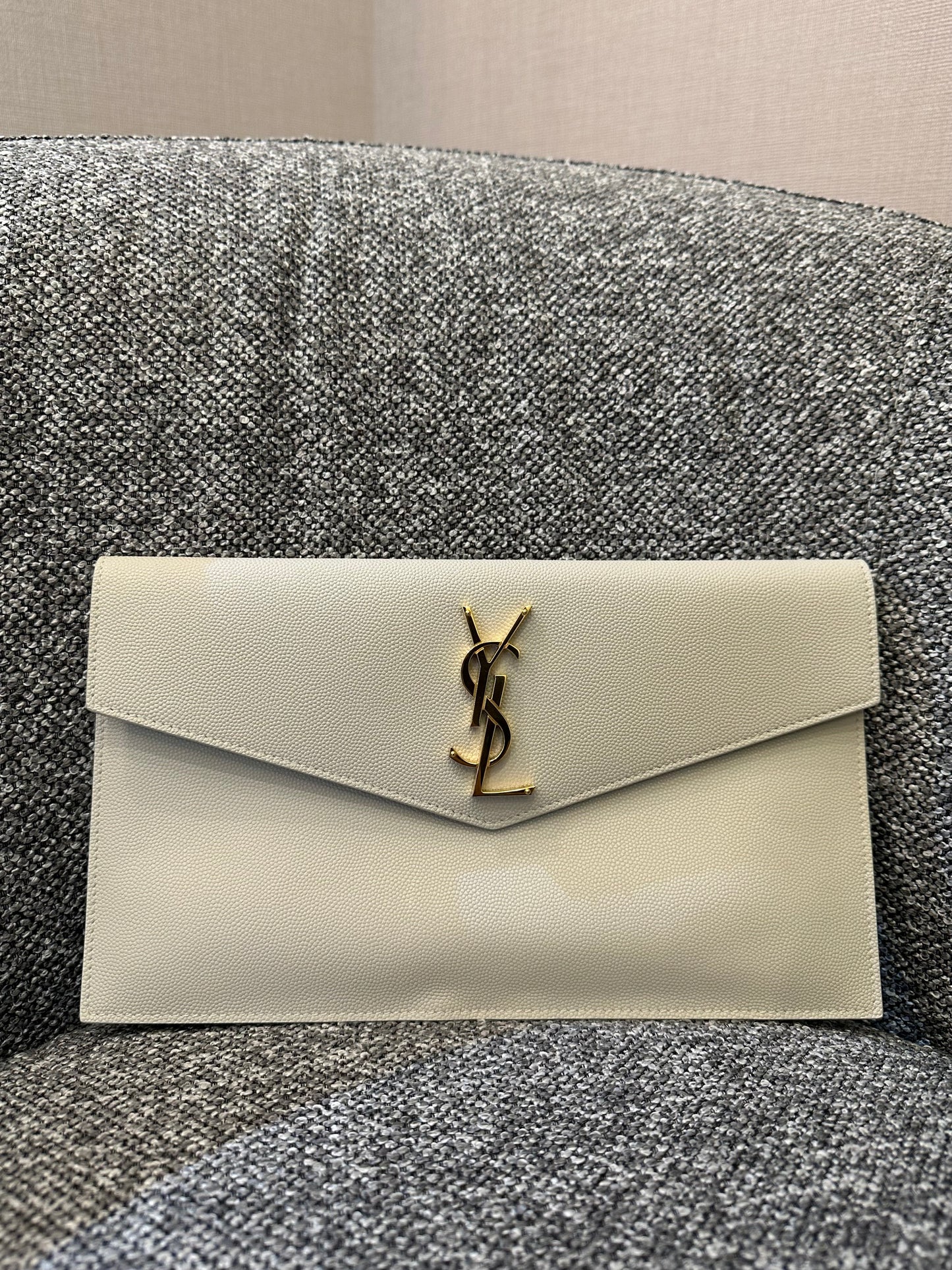 Yves Saint Laurent Uptown Pouch in White