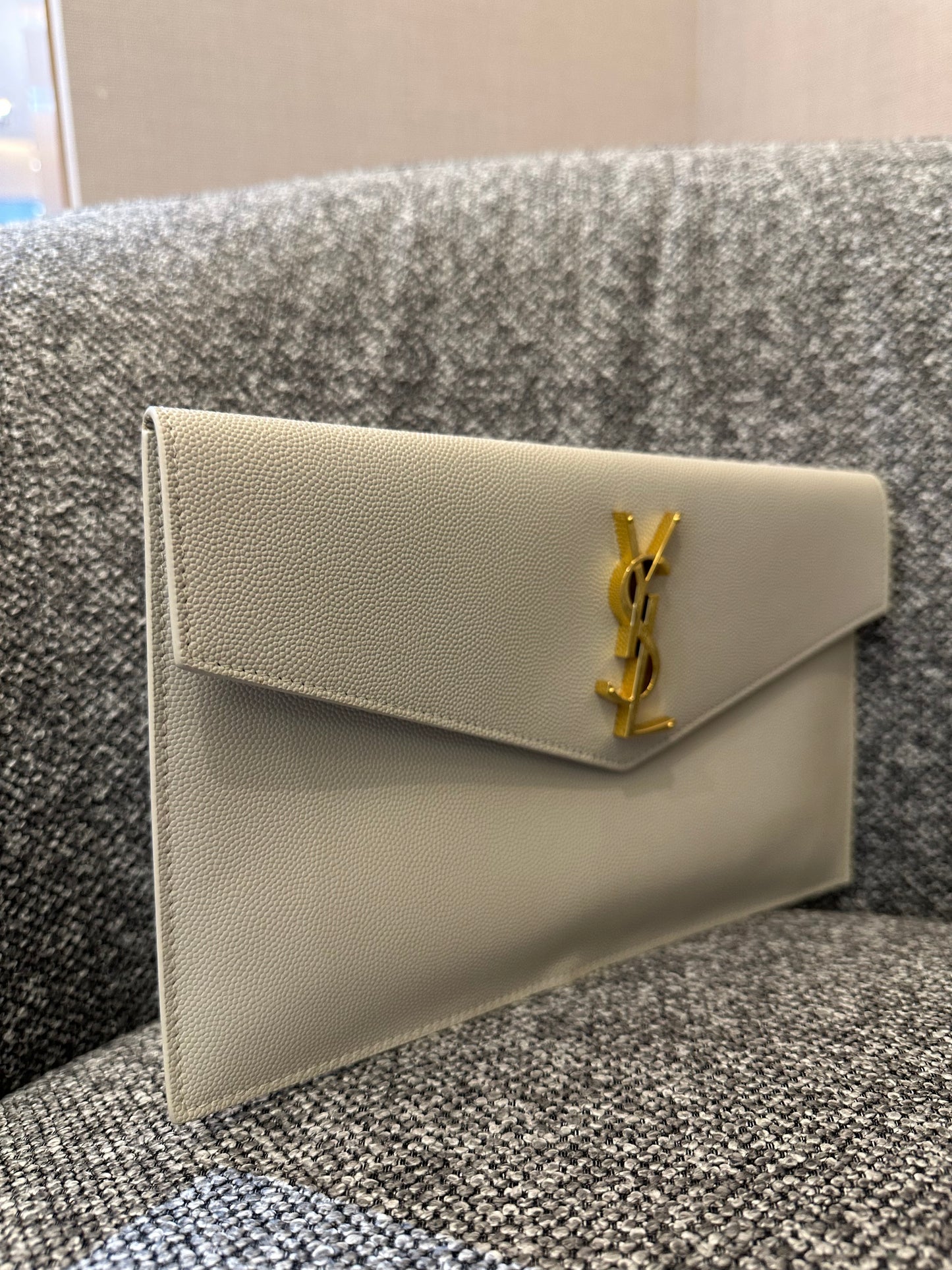 Yves Saint Laurent Uptown Pouch in White