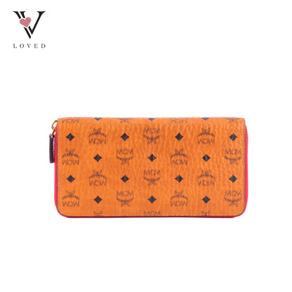 MCM Long Zip-Around Wallet in Visetos Monogram Coated Canvas