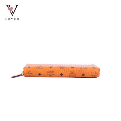 MCM Long Zip-Around Wallet in Visetos Monogram Coated Canvas