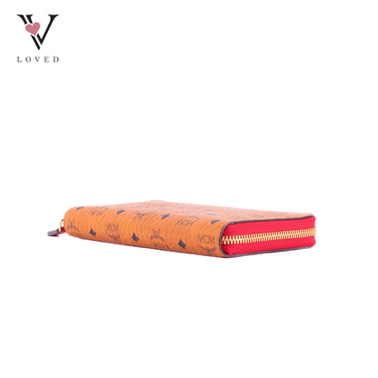 MCM Long Zip-Around Wallet in Visetos Monogram Coated Canvas