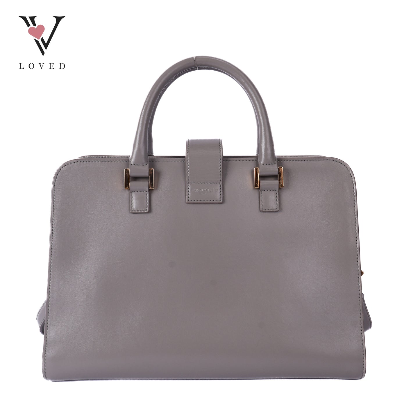 Grey Calfskin Leather Baby Monogram Cabas Bag