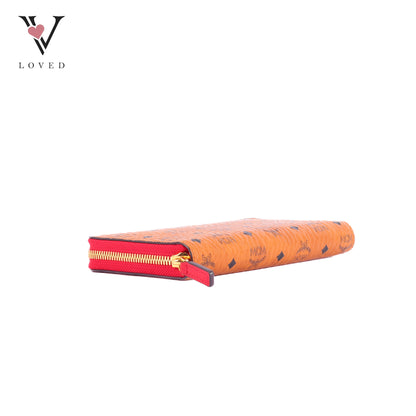 MCM Long Zip-Around Wallet in Visetos Monogram Coated Canvas