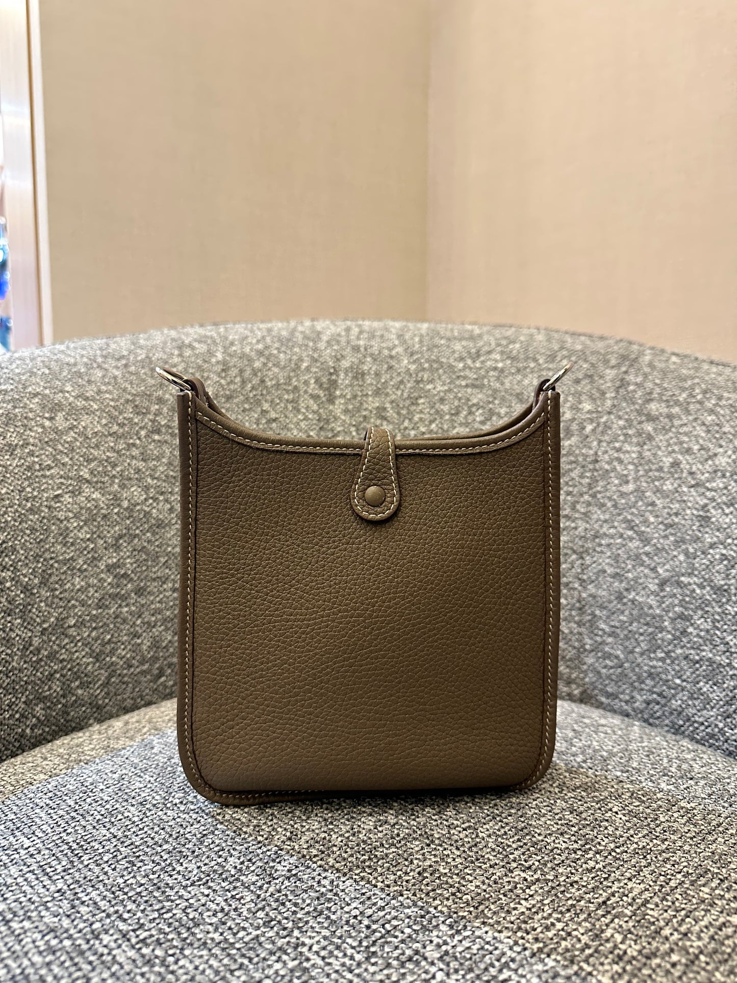 Hermes Evelyne TPM 16 Crossbody Bag Etoupe Leather