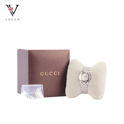 Gucci 5500L Classic Mother Of Pearl With Diamond Index Watch