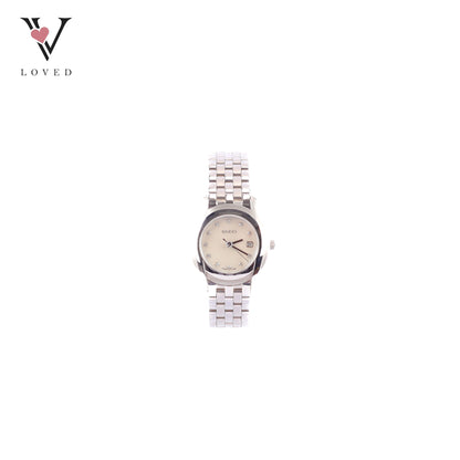 Gucci 5500L Classic Mother Of Pearl With Diamond Index Watch
